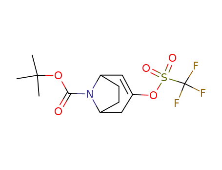 Molecular Structure of 185099-68-7 ((1R,5S)-tert-butyl 3-(trifluoromethylsulfonyloxy)-8-azabicyclo[3.2.1]oct-2-ene-8-carboxylate)