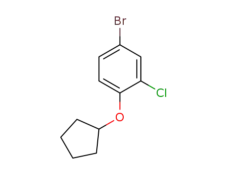 Molecular Structure of 1310949-91-7 (4-bromo-2-chloro-1-(cyclopentyloxy)benzene)