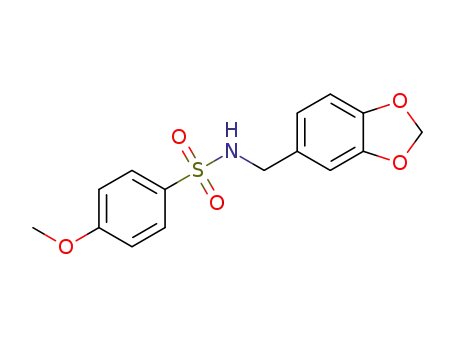 Molecular Structure of 349622-44-2 (N-(benzo[d][1,3]dioxol-5-ylmethyl)-4-methoxybenzenesulfonamide)