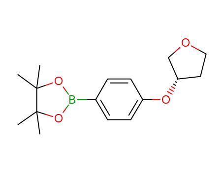 Molecular Structure of 1416157-64-6 (2-(4-((S)-tetrahydrofuran-3-yloxy)phenyl)-4,4,5,5-tetramethyl-1,3,2-dioxaborolane)