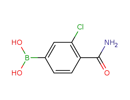 Molecular Structure of 850589-52-5 ((4-AMINOCARBONYL-3-CHLORO)BENZENEBORONIC ACID)