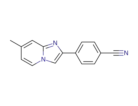 Molecular Structure of 118000-54-7 (4-(7-methylimidazo[1,2-a]pyridin-2-yl)benzonitrile)