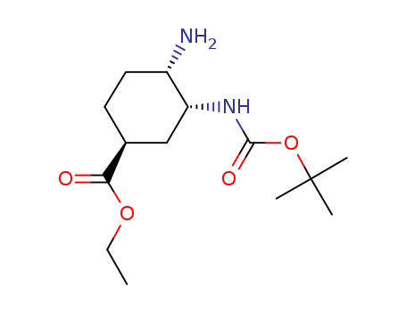 Cyclohexanecarboxylic acid,
4-amino-3-[[(1,1-dimethylethoxy)carbonyl]amino]-, ethyl ester,
(1S,3R,4S)-