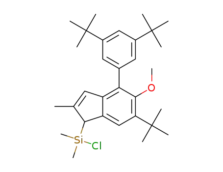 Molecular Structure of 1417537-11-1 ([6-tert-butyl-4-(3,5-di-tert-butylphenyl)-5-methoxy-2-methyl-1H-inden-1-yl](chloro)-dimethylsilane)
