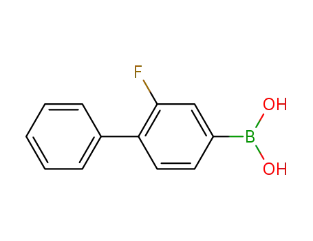 Molecular Structure of 178305-99-2 (2-Fluoro-4-biphenylylboronic acid)