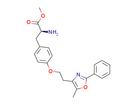 Molecular Structure of 196811-04-8 (L-Tyrosine, O-[2-(5-methyl-2-phenyl-4-oxazolyl)ethyl]-, methyl ester)