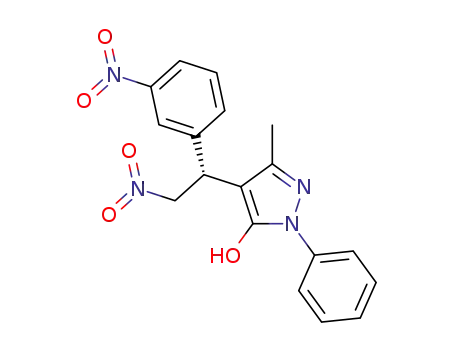 Molecular Structure of 1451195-21-3 ((R)-5-methyl-4-[2-nitro-1-(3-nitrophenyl)ethyl]-2-phenyl-2H-pyrazol-3-ol)