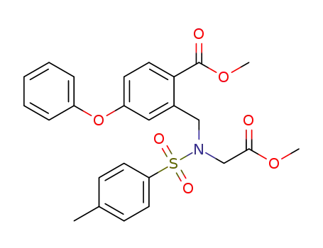 Molecular Structure of 1455091-06-1 (2-{[(methoxycarbonylmethyl)(toluene-4-sulfonyl)amino]methyl}-4-phenoxybenzoic acid methyl ester)