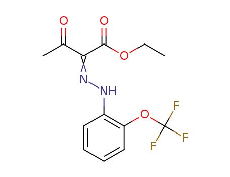Molecular Structure of 1620683-57-9 (3-oxo-2-(2-(2-(trifluoromethoxy)phenyl)hydrazono)butanoic acid ethyl ester)