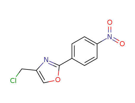 Molecular Structure of 39867-96-4 (Oxazole, 4-(chloromethyl)-2-(4-nitrophenyl)-)