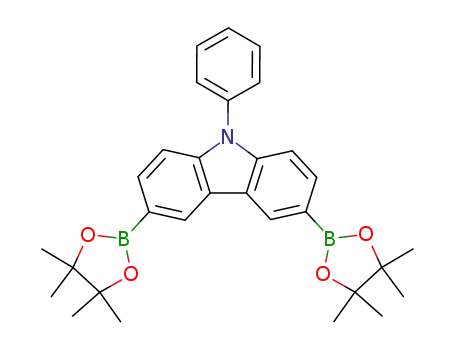 Molecular Structure of 618442-57-2 (9-Phenyl-3,6-bis(4,4,5,5-tetramethyl-1,3,2-dioxaborolan-2-yl)-9H-carbazole)