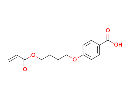 69260-42-0,4-(4-ACRYLOXY-BUTYL-1-OXY)-BENZOIC ACID,Benzoicacid, 4-[4-[(1-oxo-2-propenyl)oxy]butoxy]- (9CI);4-(4-Acryloyloxybutyloxy)benzoic acid;4-(4-Propenoyloxybutoxy)benzoic acid;p-(4-Acryloyloxybutyloxy)benzoic acid;