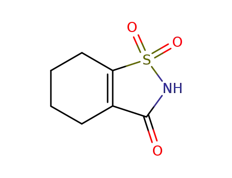 Molecular Structure of 95117-71-8 (1,2-BENZISOTHIAZOL-3(2H)-ONE, 4,5,6,7-TETRAHYDRO-, 1,1-DIOXIDE)