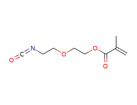 Molecular Structure of 107023-60-9 (2-(2-methacryloyloxyethyloxy)ethyl isocyanate)