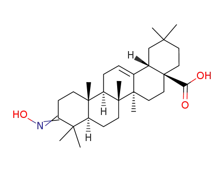 Molecular Structure of 49815-49-8 (3-hydroxyimino-olean-12-en-28-oic acid)