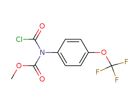 Molecular Structure of 173903-15-6 (Methyl N-carbonochloridoyl-N-[4-(trifluoromethoxy)phenyl]carbamate)