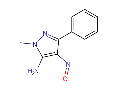 Molecular Structure of 19848-97-6 (1H-Pyrazol-5-amine, 1-methyl-4-nitroso-3-phenyl-)