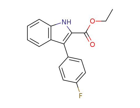 Molecular Structure of 93957-39-2 (3-(4'-FLUOROPHENYL)INDOLE-2-CARBOXYLIC ACID ETHYL ESTER)