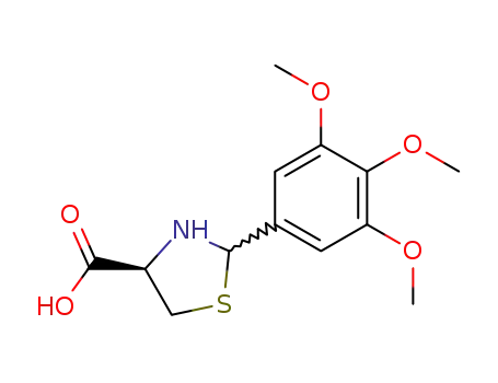 Molecular Structure of 72678-94-5 (2-(3,4,5-TRIMETHOXYPHENYL)-1,3-THIAZOLIDINE-4-CARBOXYLIC ACID)