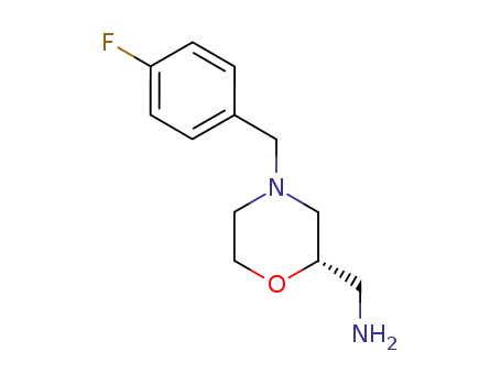 Molecular Structure of 156334-89-3 (2-Morpholinemethanamine, 4-[(4-fluorophenyl)methyl]-, (2S)-)