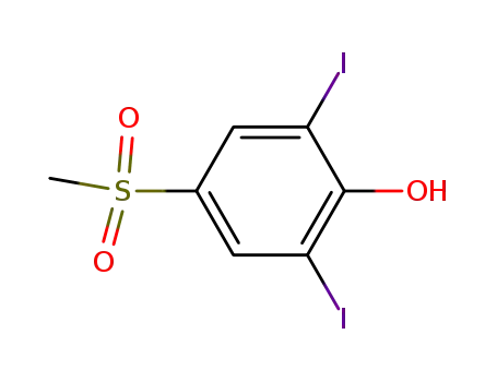 Molecular Structure of 20951-03-5 (2,6-DIIODO-4-(METHYLSULFONYL)-PHENOL)