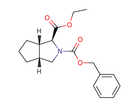 Molecular Structure of 402958-24-1 (Cyclopenta[c]pyrrole-1,2(1H)-dicarboxylic acid, hexahydro-, 1-ethyl 2-(phenylmethyl) ester, (1S,3aR,6aS)-)