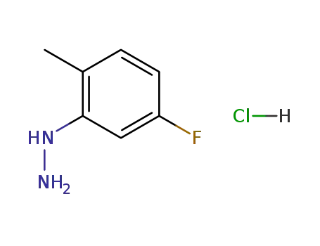 Molecular Structure of 325-50-8 (5-Fluoro-2-methylphenylhydrazine hydrochloride)