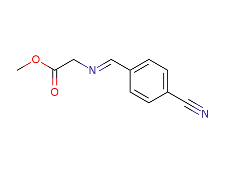 Molecular Structure of 126079-18-3 ((E)-[(4-cyano-benzylidene)-amino]-acetic acid methyl ester)