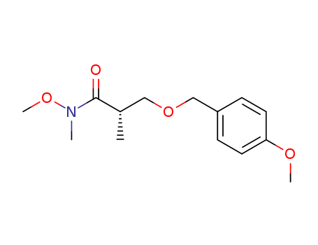 Molecular Structure of 185203-71-8 (Propanamide, N-methoxy-3-[(4-methoxyphenyl)methoxy]-N,2-dimethyl-,
(2S)-)