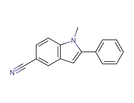 Molecular Structure of 741709-19-3 (1H-Indole-5-carbonitrile, 1-methyl-2-phenyl-)