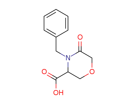Molecular Structure of 106910-79-6 ((S)-4-Benzyl-5-oxomorpholine-3-carboxylic acid)
