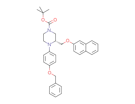 1-Piperazinecarboxylic acid,
3-[(2-naphthalenyloxy)methyl]-4-[4-(phenylmethoxy)phenyl]-,
1,1-dimethylethyl ester, (3R)-