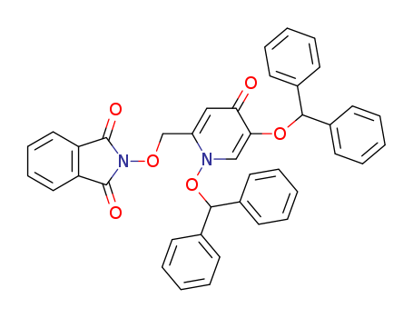 Molecular Structure of 114875-64-8 (1H-Isoindole-1,3(2H)-dione,
2-[[1,5-bis(diphenylmethoxy)-1,4-dihydro-4-oxo-2-pyridinyl]methoxy]-)