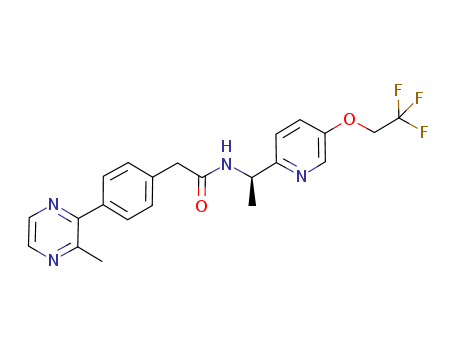 Benzeneacetamide, 4-(3-methyl-2-pyrazinyl)-N-[(1R)-1-[5-(2,2,2-trifluoroethoxy)-2-pyridinyl]ethyl]-