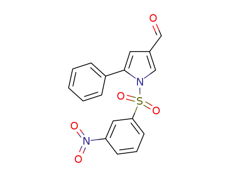 Molecular Structure of 881676-87-5 (1H-Pyrrole-3-carboxaldehyde, 1-[(3-nitrophenyl)sulfonyl]-5-phenyl-)