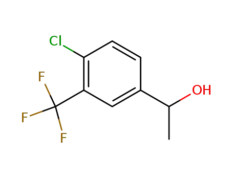 Molecular Structure of 348-84-5 (1-[4-CHLORO-3-(TRIFLUOROMETHYL)PHENYL]ETHAN-1-OL)