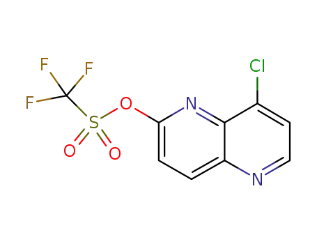 Molecular Structure of 1092565-20-2 (trifluoromethanesulfonic acid 8-chloro-[1,5]naphthyridin-2-yl ester)