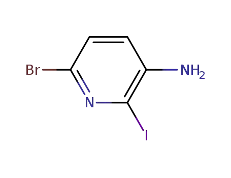 Molecular Structure of 915006-52-9 (5-Amino-2-bromo-6-iodopyridine)
