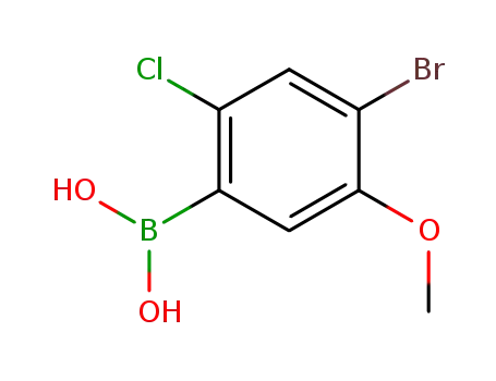 Molecular Structure of 850567-94-1 ((4-BROMO-2-CHLORO-5-METHOXY)BENZENEBORONIC ACID)