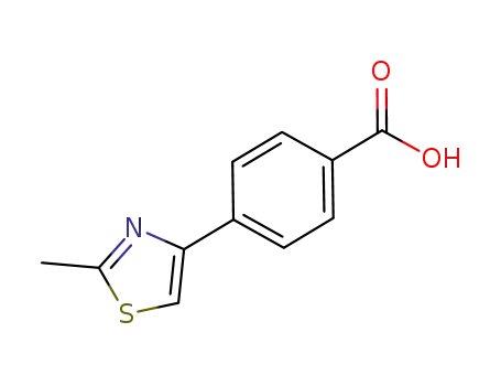 Molecular Structure of 294620-60-3 (4-(2-METHYL-1,3-THIAZOL-4-YL)BENZOIC ACID)