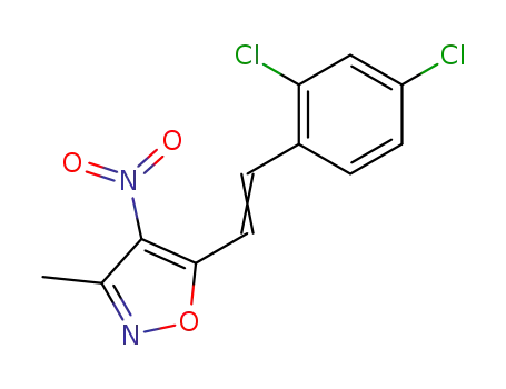 Molecular Structure of 79510-56-8 (5-[(E)-2-(2,4-Dichloro-phenyl)-vinyl]-3-methyl-4-nitro-isoxazole)