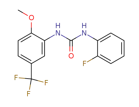 Molecular Structure of 917389-24-3 (N-(2-fluorophenyl)-N'-[2-methoxy-5-(trifluoromethyl)phenyl]urea)