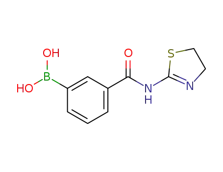 Molecular Structure of 871333-06-1 (3-((4,5-DIHYDROTHIAZOL-2-YL)CARBAMOYL)PHENYLBORONIC ACID)