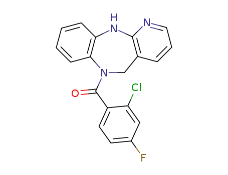 Molecular Structure of 220603-04-3 ((2-chloro-4-fluorophenyl)-(6,11-dihydro-5H-pyrido[2,3-b][1,5]benzodiazepin-6-yl)-methanone)