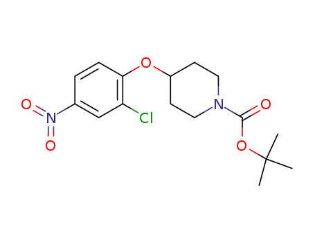 Molecular Structure of 319452-19-2 (1-Piperidinecarboxylic acid, 4-(2-chloro-4-nitrophenoxy)-,
1,1-dimethylethyl ester)