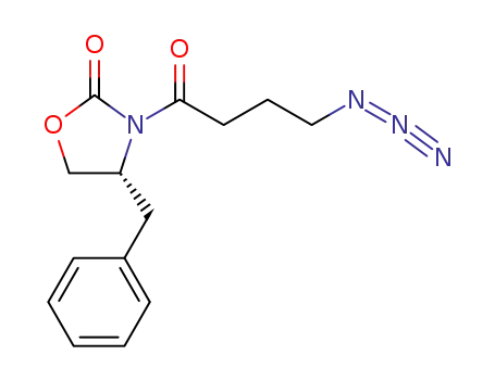 Molecular Structure of 184091-94-9 (2-Oxazolidinone, 3-(4-azido-1-oxobutyl)-4-(phenylmethyl)-, (R)-)