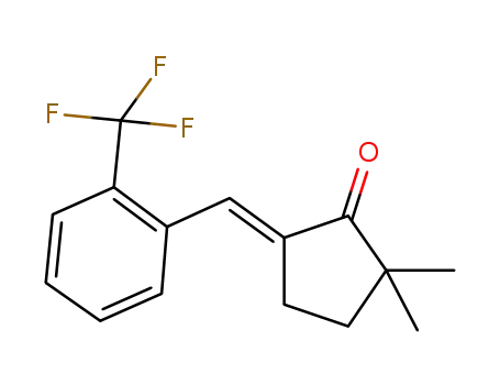 Molecular Structure of 1253105-70-2 (5-[1-(2-trifluoromethylphenyl)-meth-(E)-ylidene]-2,2-dimethylcyclopentanone)