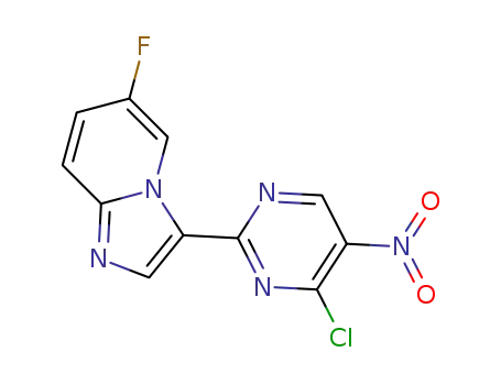 Molecular Structure of 1313279-53-6 (3-(4-chloro-5-nitropyrimidin-2-yl)-6-fluoroimidazo[1,2-a]pyridine)