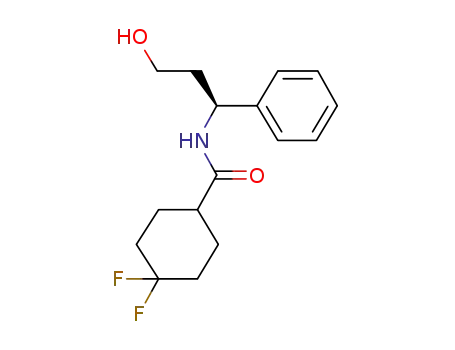 Molecular Structure of 376348-77-5 (4,4-DIFLUORO-N-((1S)-3-HYDROXY-1-PHENYLPROPYL)CYCLOHEXANE-1-CARBOXAMIDE)