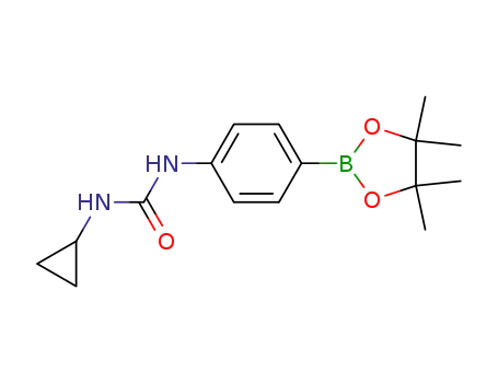 Molecular Structure of 874297-79-7 (1-CYCLOPROPYL-3-[4-(4,4,5,5-TETRAMETHYL-1,3,2-DIOXABOROLAN-2-YL)PHENYL]UREA)